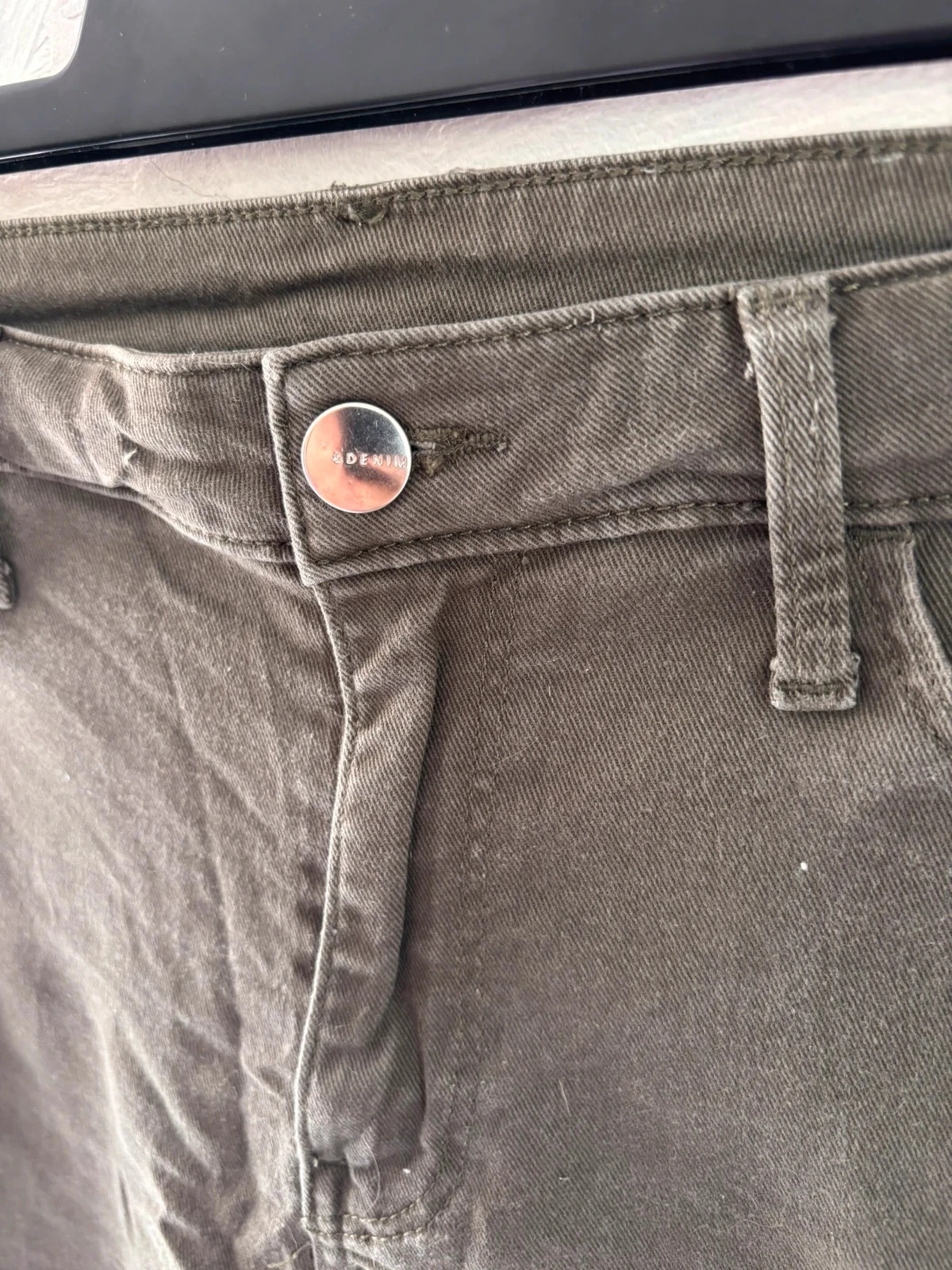 Khaki H&M Skinny Jean Pants (&Denim) Size 38 (US 29) Very Good Condition – photo 4